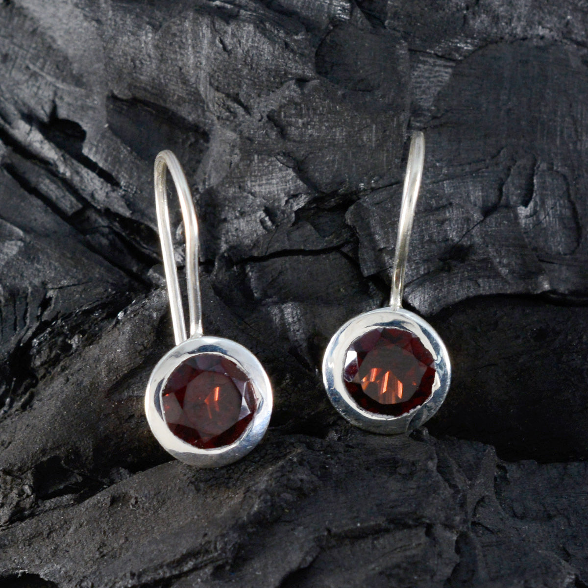 Ava Red Delicate Solitaire Dangle Earring