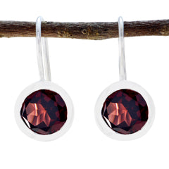 Ava Red Delicate Solitaire Dangle Earring Garnet Red Dangle