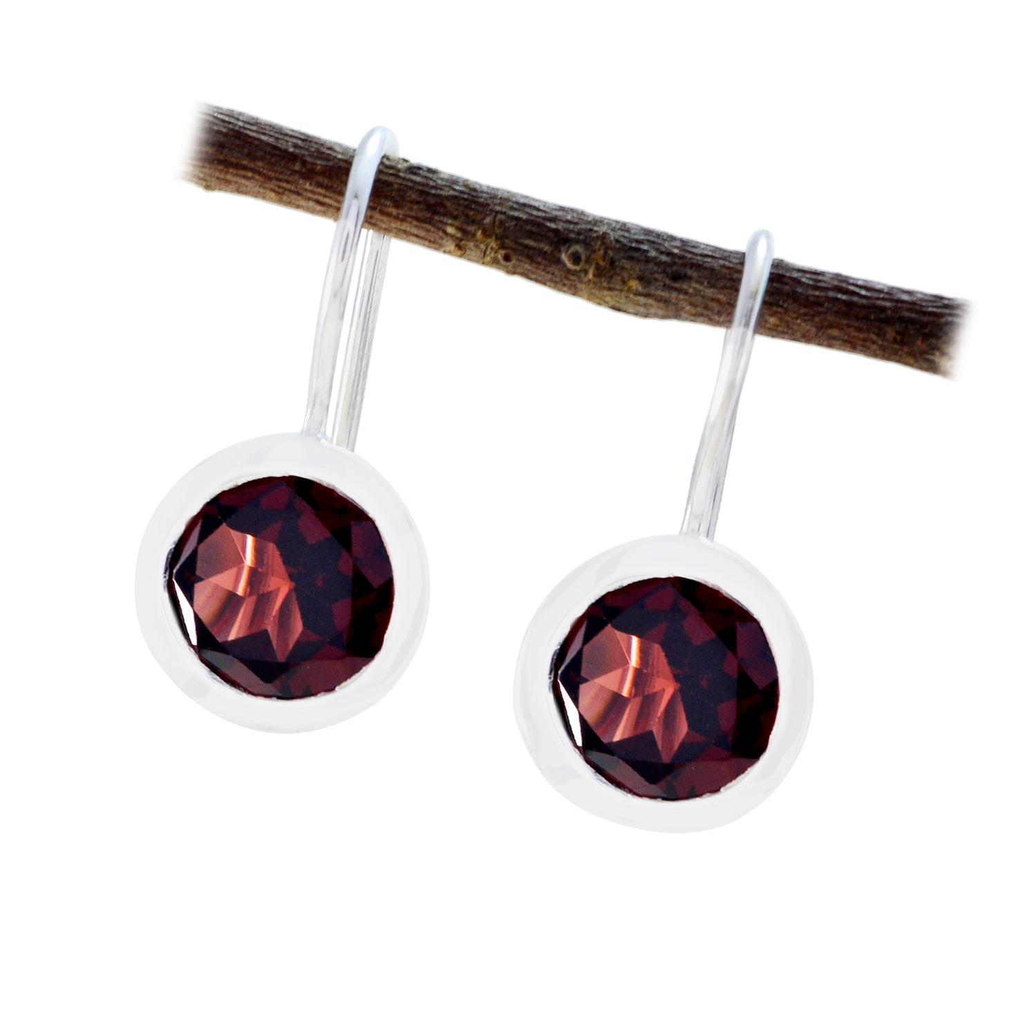 Ava Red Delicate Solitaire Dangle Earring