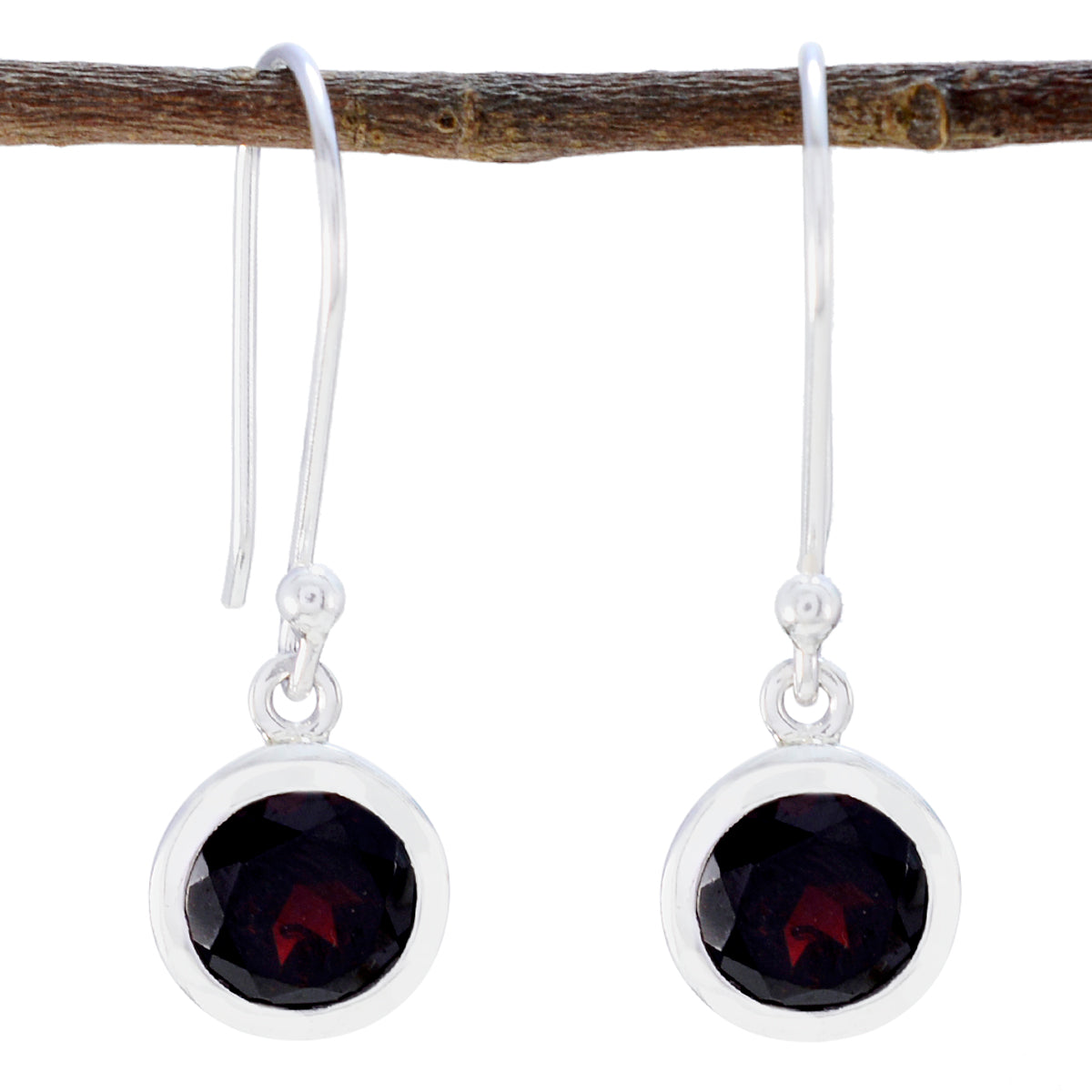 Chloe Red Delicate Solitaire Dangle Earring Garnet Red Dangle