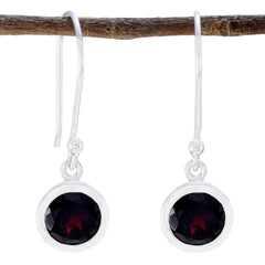 Chloe Red Delicate Solitaire Dangle Earring Garnet Red Dangle