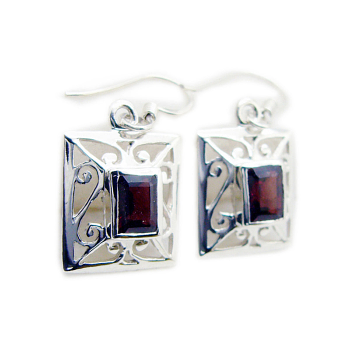 Kennedy Red Tiny Solitaire Dangle Earring Garnet Red Dangle