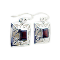 Kennedy Red Tiny Solitaire Dangle Earring Garnet Red Dangle
