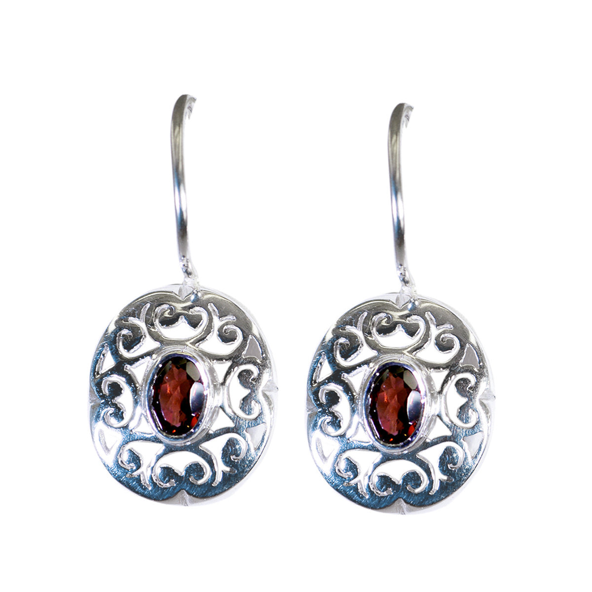 Layla Red Featherlight Solitaire Dangle Earring Garnet Red Dangle