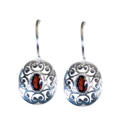 Layla Red Featherlight Solitaire Dangle Earring Garnet Red Dangle