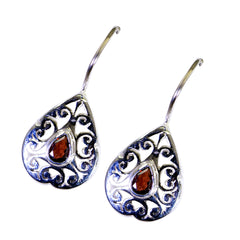 Lea Red Slim Solitaire Dangle Earring