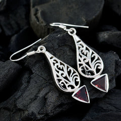 Lucia Red Dainty Solitaire Dangle Earring