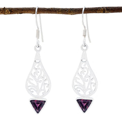Lucia Red Dainty Solitaire Dangle Earring Garnet Red Dangle