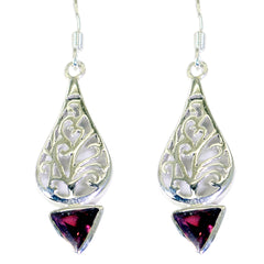 Lucia Red Dainty Solitaire Dangle Earring