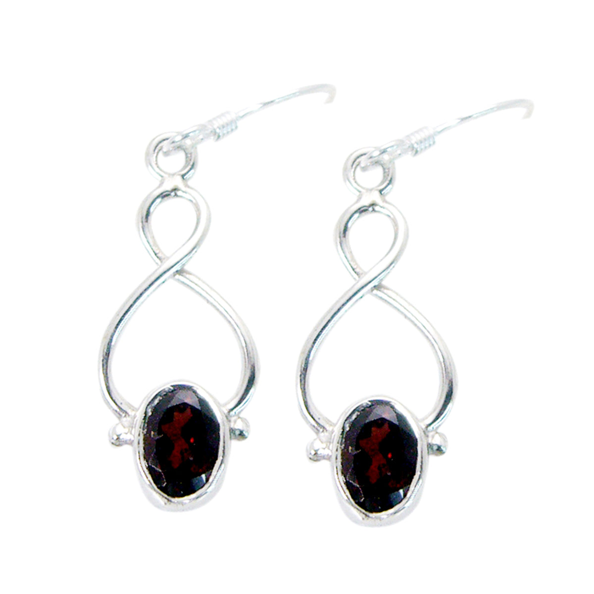 Lucy Red Elegant Solitaire Dangle Earring Garnet Red Dangle