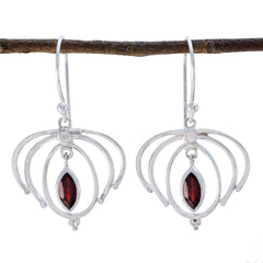 Greta Red Featherlight Solitaire Dangle Earring Garnet Red Dangle