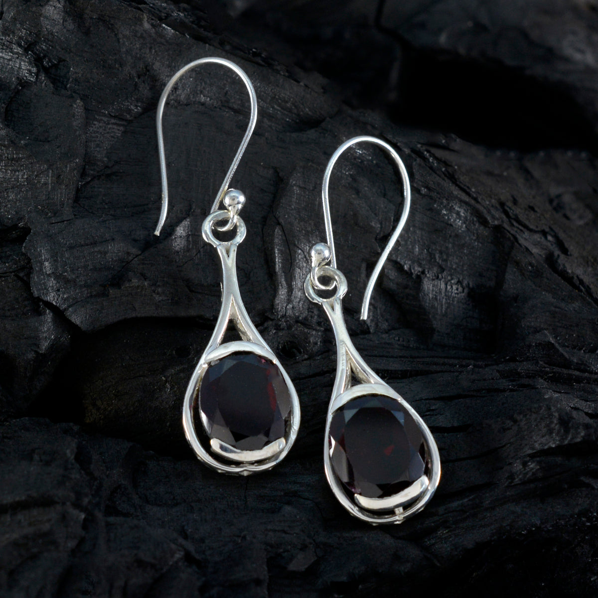 Camila Red Slim Solitaire Dangle Earring
