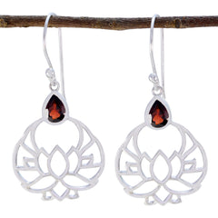 Hannah Red Featherlight Solitaire Dangle Earring Garnet Red Dangle
