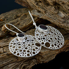 Maya Red Edgy Solitaire Dangle Earring