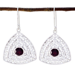 Mia Red Eye catching Solitaire Dangle Earring Garnet Red Dangle