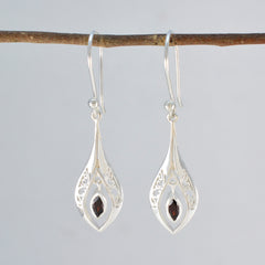 Natalie Red Dainty Solitaire Dangle Earring