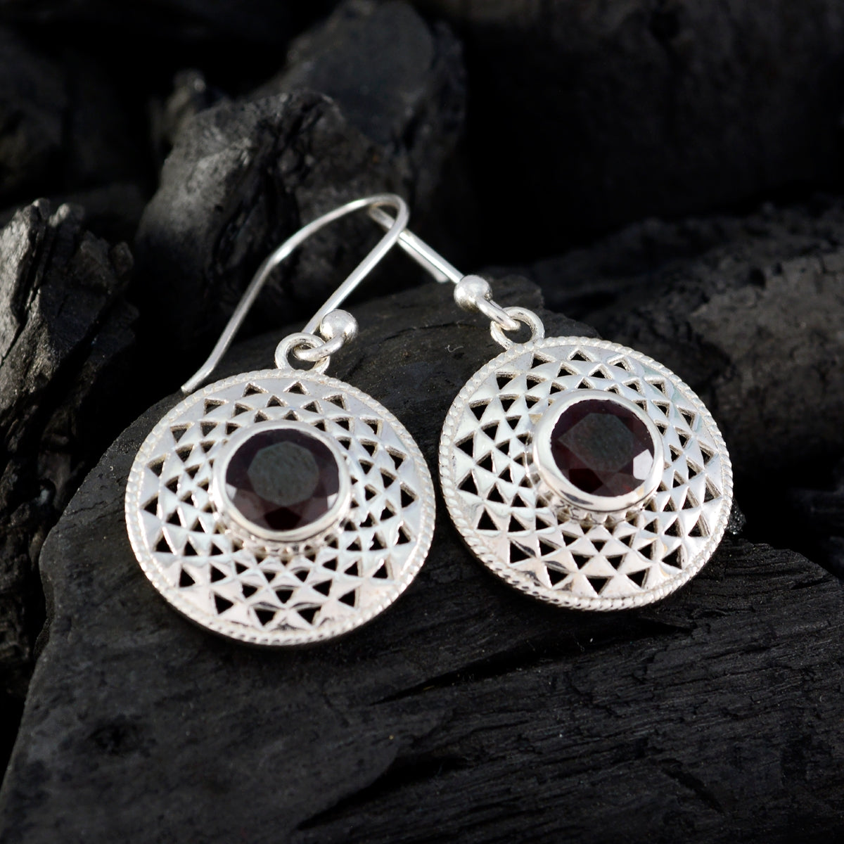 Nella Red Featherlight Solitaire Dangle Earring