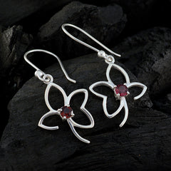 Nova Red Delicate Solitaire Dangle Earring