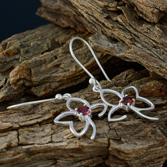 Nova Red Delicate Solitaire Dangle Earring
