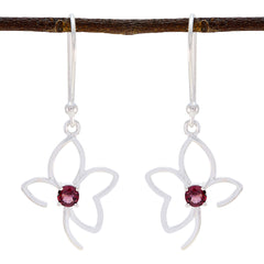 Nova Red Delicate Solitaire Dangle Earring Garnet Red Dangle