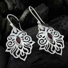 Olivia Red Classic Solitaire Dangle Earring