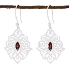 Olivia Red Classic Solitaire Dangle Earring Garnet Red Dangle