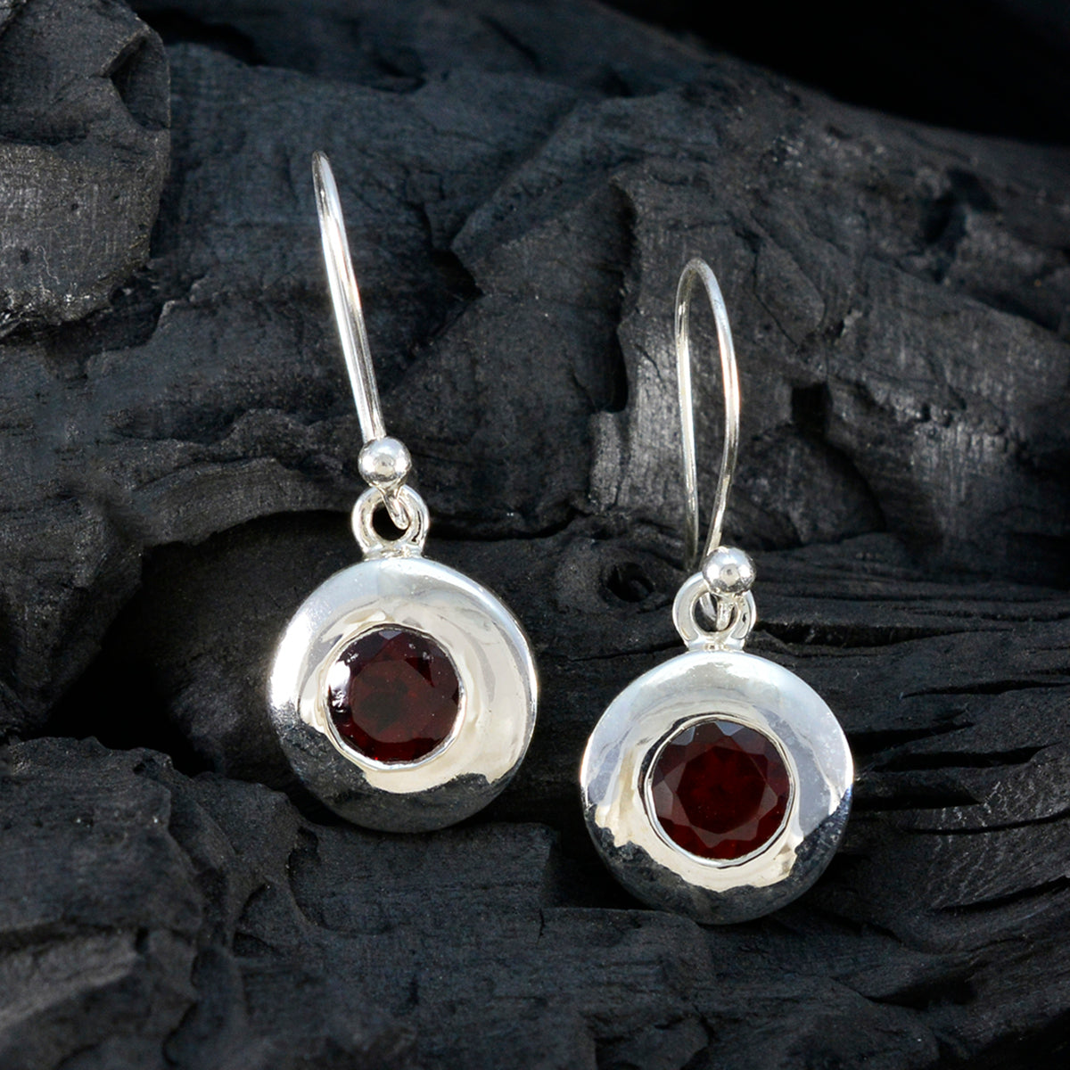 Pauline Red Dainty Solitaire Dangle Earring