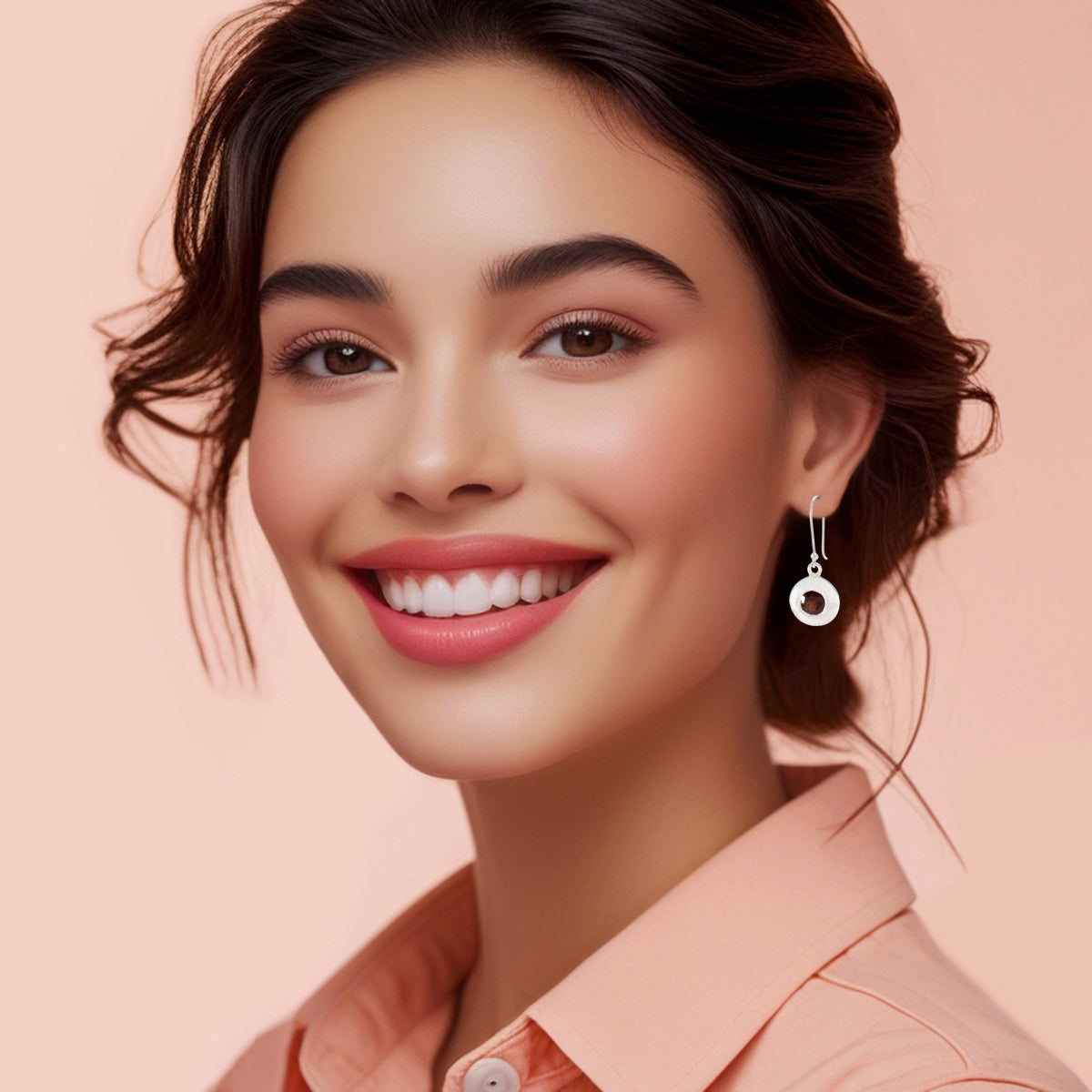 Pauline Red Dainty Solitaire Dangle Earring