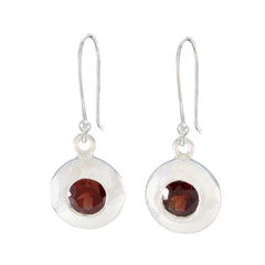 Pauline Red Dainty Solitaire Dangle Earring Garnet Red Dangle