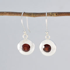 Pauline Red Dainty Solitaire Dangle Earring