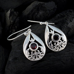 Penelope Red Tiny Solitaire Dangle Earring