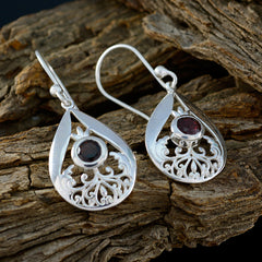 Penelope Red Tiny Solitaire Dangle Earring