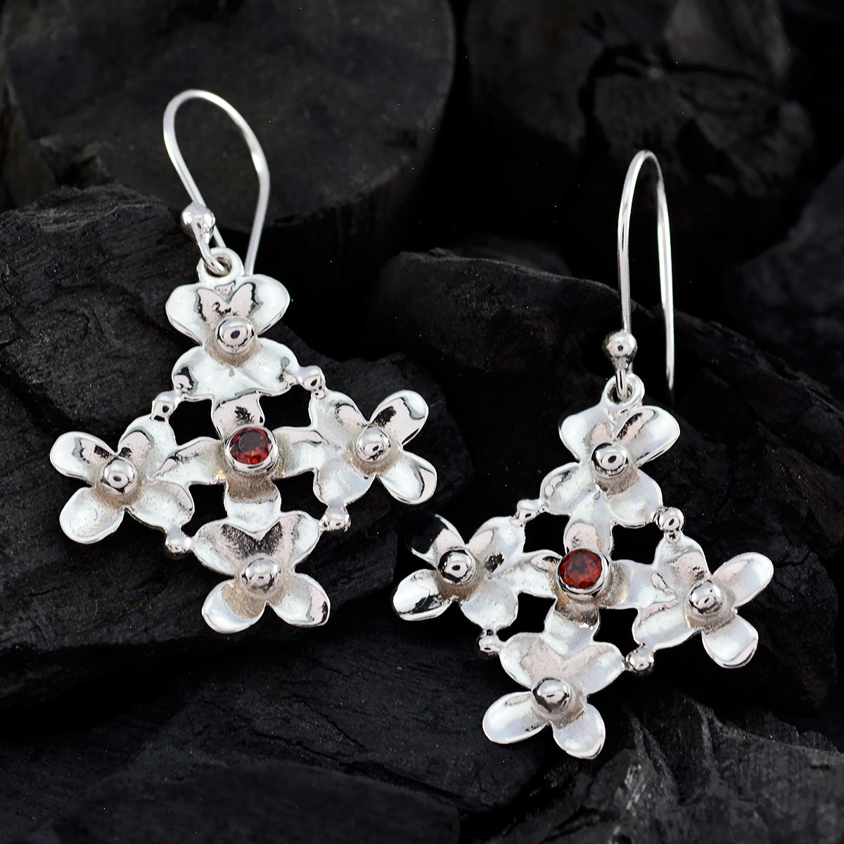 Riley Red Featherlight Solitaire Dangle Earring