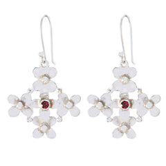 Riley Red Featherlight Solitaire Dangle Earring Garnet Red Dangle