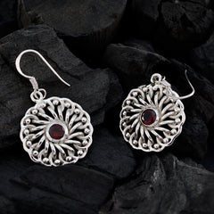 Sarah Red Classic Solitaire Dangle Earring