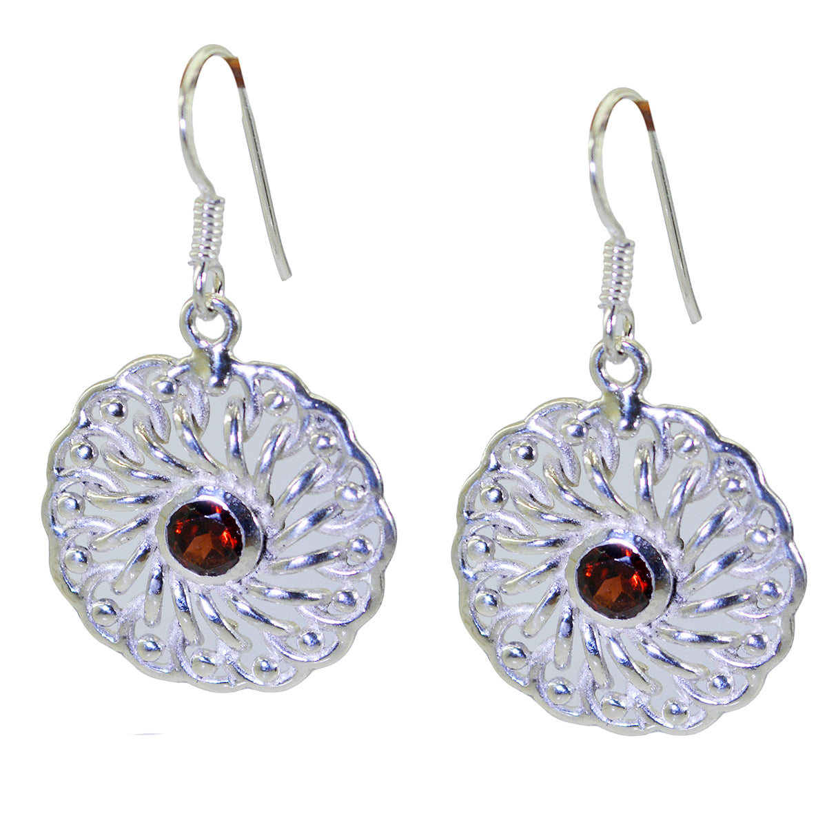 Sarah Red Classic Solitaire Dangle Earring