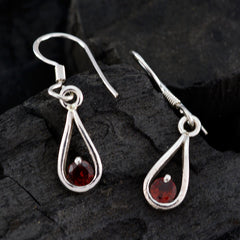 Laura Red Elegant Solitaire Dangle Earring