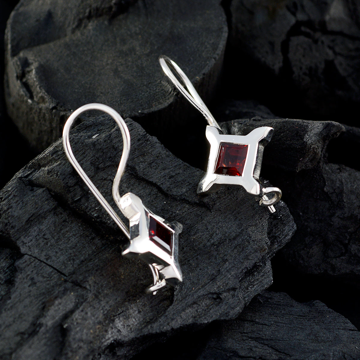 Lili Red Dainty Solitaire Dangle Earring