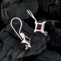 Lili Red Dainty Solitaire Dangle Earring