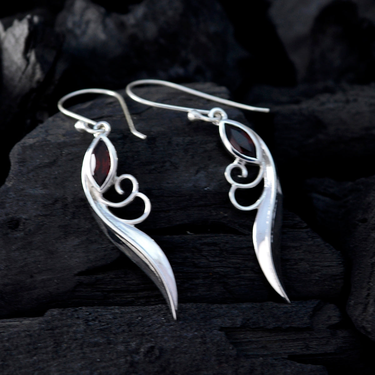 Savannah Red Delicate Solitaire Dangle Earring