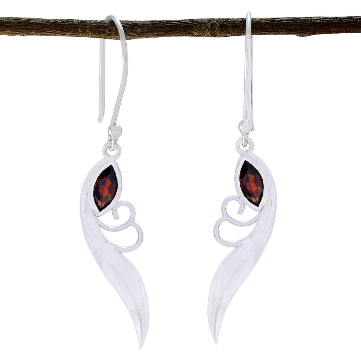 Savannah Red Delicate Solitaire Dangle Earring Garnet Red Dangle