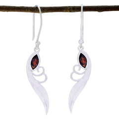 Savannah Red Delicate Solitaire Dangle Earring Garnet Red Dangle