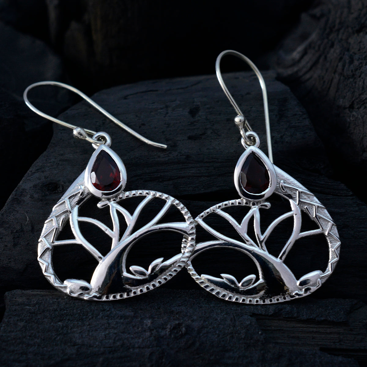 Scarlett Red Dainty Solitaire Dangle Earring