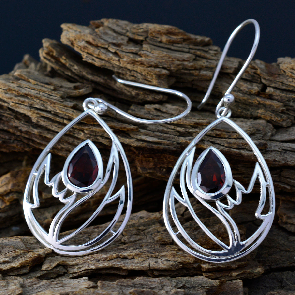 Skylar Red Dainty Solitaire Dangle Earring