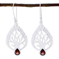 Sofia Red Featherlight Solitaire Dangle Earring Garnet Red Dangle