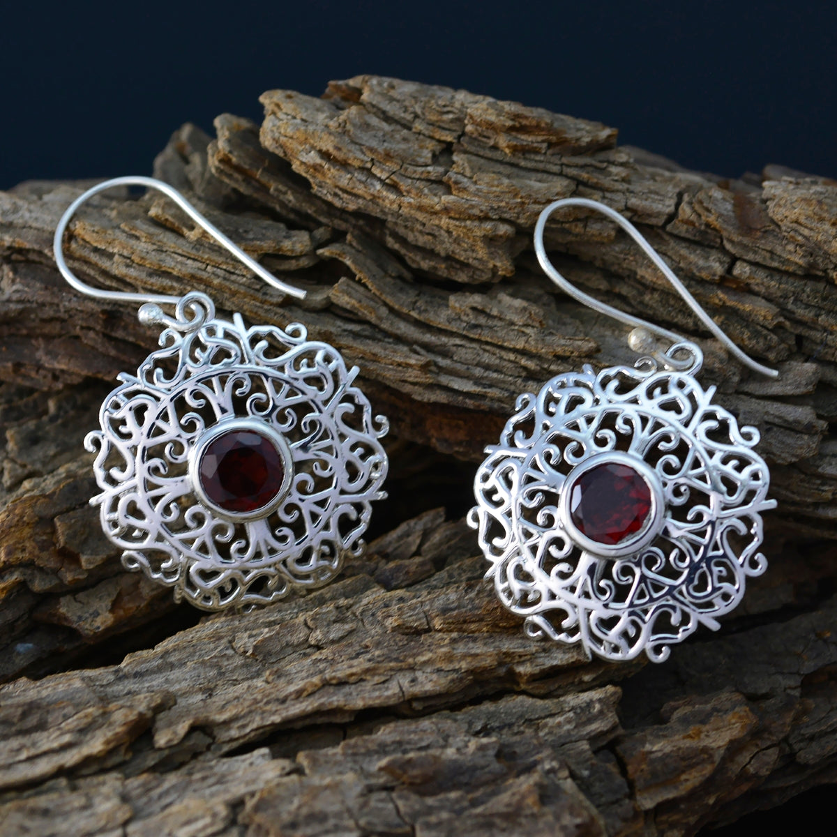 Maya Red Tiny Solitaire Dangle Earring