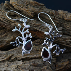 Stella Red Dainty Solitaire Dangle Earring