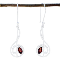 Tereza Red Delicate Solitaire Dangle Earring Garnet Red Dangle