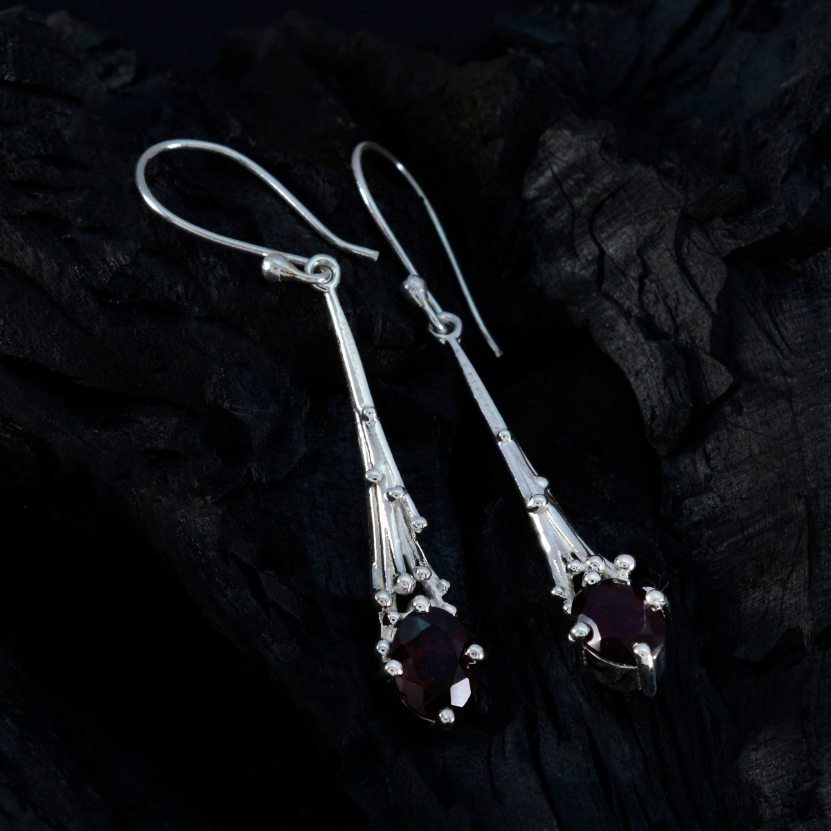 Ella Red Whisper thin Solitaire Dangle Earring