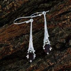 Ella Red Whisper thin Solitaire Dangle Earring
